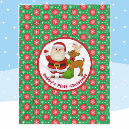 Baby 1st jul Personalize Namn Jultomten Fleecefilt