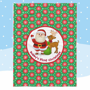 Baby 1st jul Personalize Namn Jultomten Fleecefilt