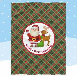 Baby 1st jul Personalize Namn Jultomten Fleecefilt