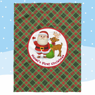 Baby 1st jul Personalize Namn Jultomten Fleecefilt