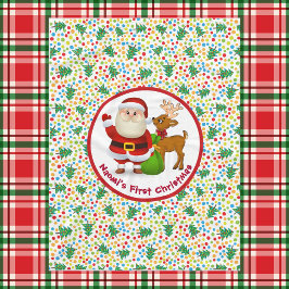 Baby 1st jul Personalize Namn Jultomten Fleecefilt
