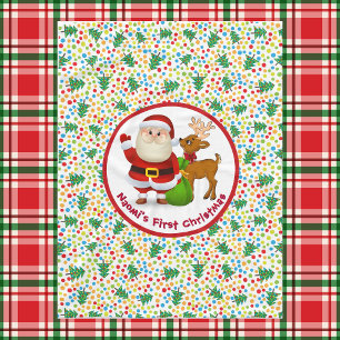 Baby 1st jul Personalize Namn Jultomten Fleecefilt