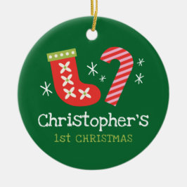 Baby 1st jul-Personlig Julgransprydnad Keramik
