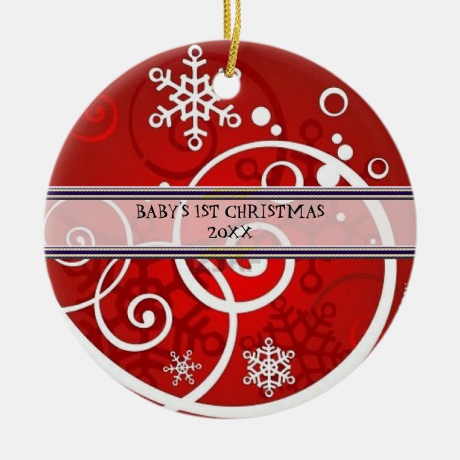 Baby 1st jul Photo Ornament Template (Framsidan)