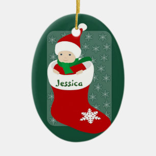 Baby 1st julgransprydnad keramik