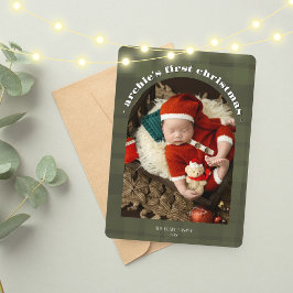 Baby 1st julkort | Olive enkelfoto