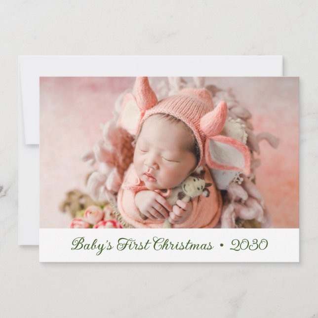 Baby 1st-jullfoto-Helgdag Julkort (Framsida)