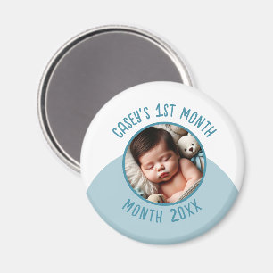 Baby 1st Month Anpassningsbar Photo Add Namn and Y Magnet