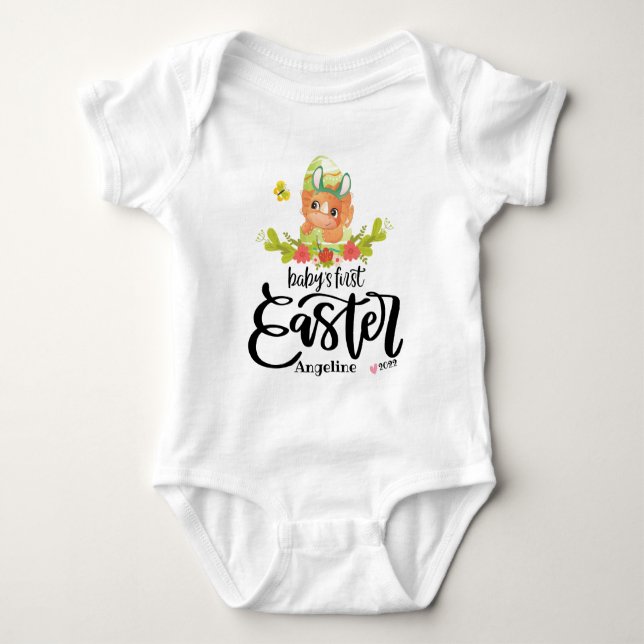 Baby 1st Påsk Personlig Baby Bodydräkt T Shirt (Framsida)