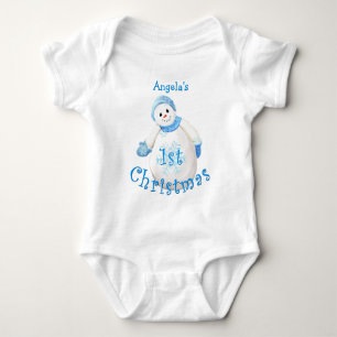 Baby 1st skjorta för ranka för julsnögubbe t-shirt