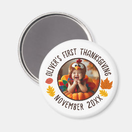 Baby 1st Thanksgiving Anpassningsbar Photo Fall Bl Magnet