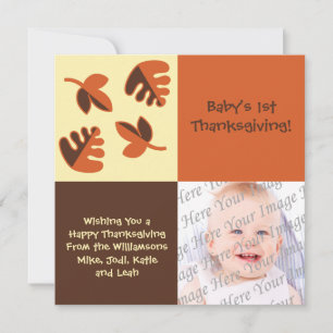 Baby 1st Thanksgiving Flat Photo Greeting Card Julkort