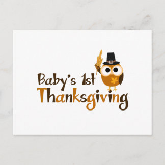Baby 1st Thanksgiving Helg Vykort