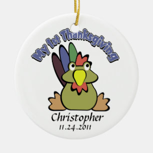 Baby 1st Thanksgiving Julgransprydnad Keramik