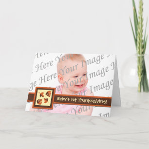 Baby 1st Thanksgiving Photo Foled Greeting Card Helgkort