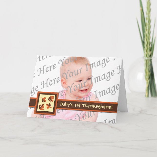Baby 1st Thanksgiving Photo Foled Greeting Card Helgkort (Framsida)