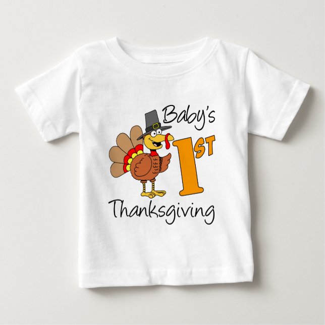 Baby 1st Thanksgiving T Shirt (Framsida)