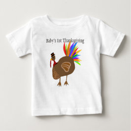 Baby 1st Thanksgiving Turkey Feathers Black Hat Tröja