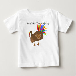 Baby 1st Thanksgiving Turkey Feathers Tee Shirt