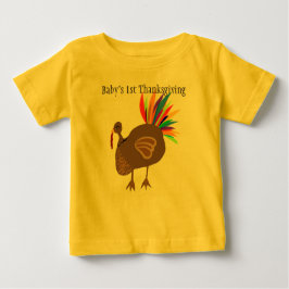 Baby 1st Thanksgiving Turkey Feathers Tee Shirt