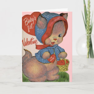 Baby 1st valentin kort för hälsning
