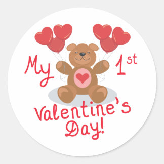 Baby 1st Valentine Day Stickers Runt Klistermärke