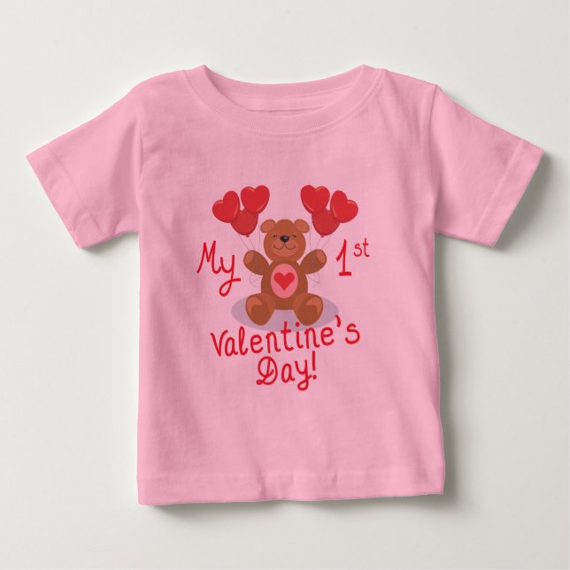 Baby 1st Valentine Day T-shirt (Framsida)
