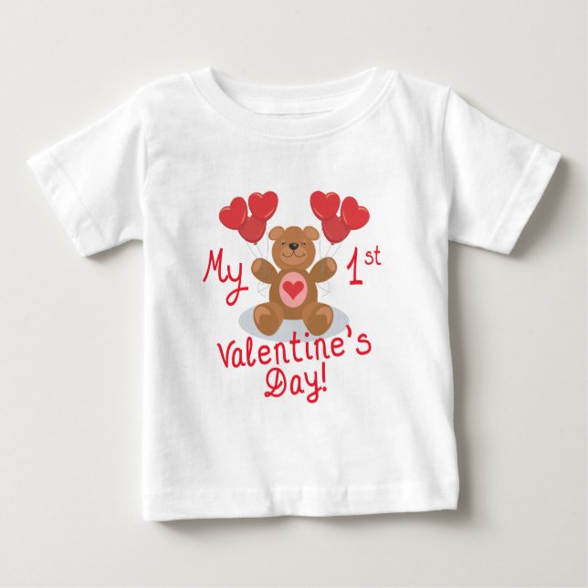 Baby 1st Valentine Day Tee Shirt (Framsida)