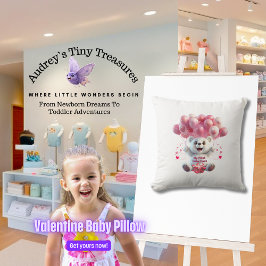 Baby 1st Valentines Dekorativ kudde