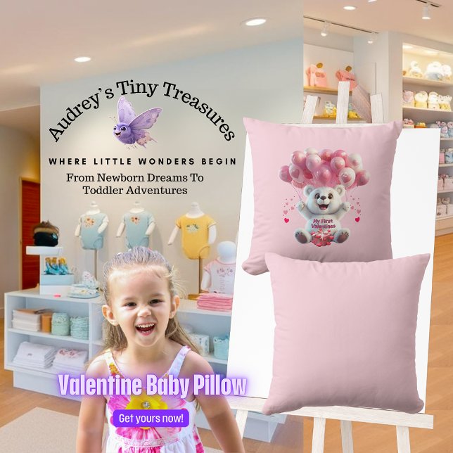 Baby 1st Valentines Dekorativ kudde (Skapare uppladdad)