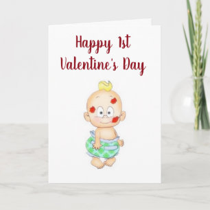 BABY ***1st VALENTINS DAG*** SVÅR & KÄRLEK Helgkort