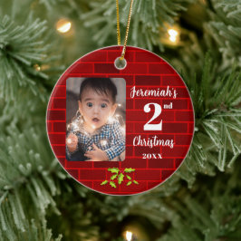 Baby 22nd jul Red Brick Julgransprydnad Keramik