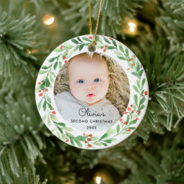 Baby 2:a julfoto Ornament
