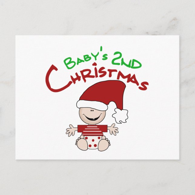 Baby 2:a julskjortan och julklappar helg vykort (Framsida)