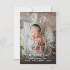 Baby 2-meddelande om foto tack kort