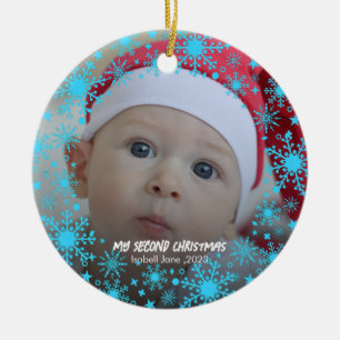 Baby 2:nd jul Red Snowflake Ornament