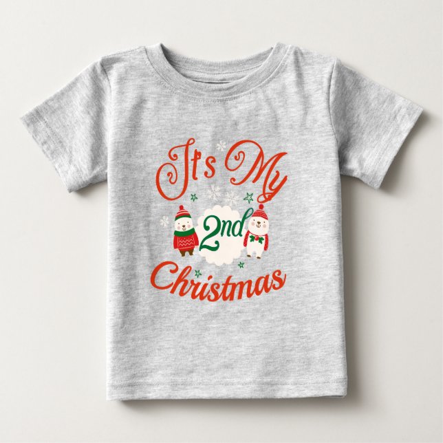 Baby 2 och jul t shirt (Framsida)