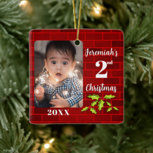 Baby 2nd jul Red Brick Julgransprydnad Keramik