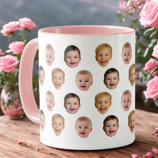 Baby 3 Foto Ansiktsmugg, Personlig gåva Mugg