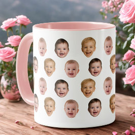 Baby 3 Photo Face Mug, Personalized Gift Mugg