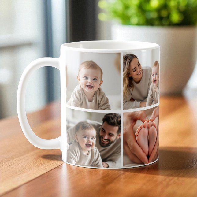 Baby 8 Foto Collage Söt Bild Instagram Kaffemugg (Skapare uppladdad)