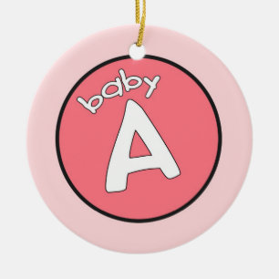 "Baby A" Personlig Ornament för Många