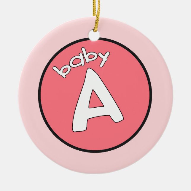 "Baby A" Personlig Ornament för Många (Framsidan)