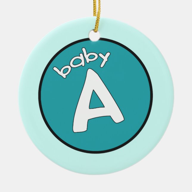 "Baby A" Personlig Ornament för Många (Framsidan)
