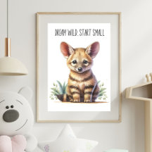 Baby Aardwolf Nurseries Väggkonst – Safari Djur Pr