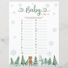 Baby Abc Cute Bear Bunny Winter Animal Themame