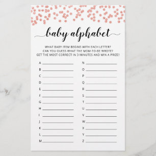 Baby ABC-spel Baby Shower party Alphabet-spel