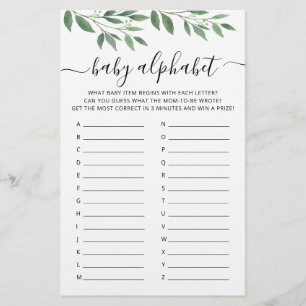 Baby ABC-spel Baby Shower party Alphabet-spel