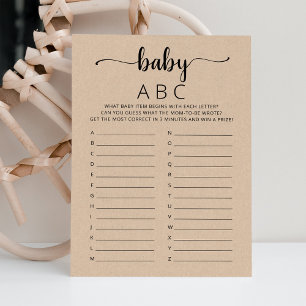 Baby ABC-spel Baby Shower party Alphabet-spelkort Inbjudningar