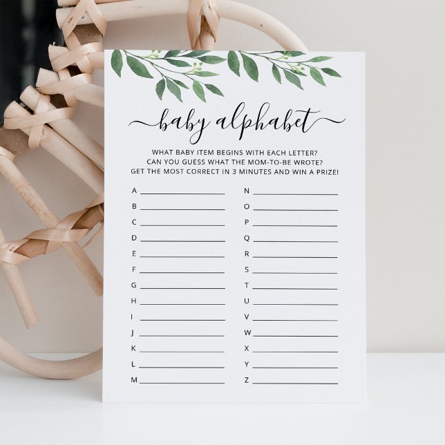 Baby ABC-spelets babyvisningsprogram Alphabet-spel Inbjudningar (Skapare uppladdad)